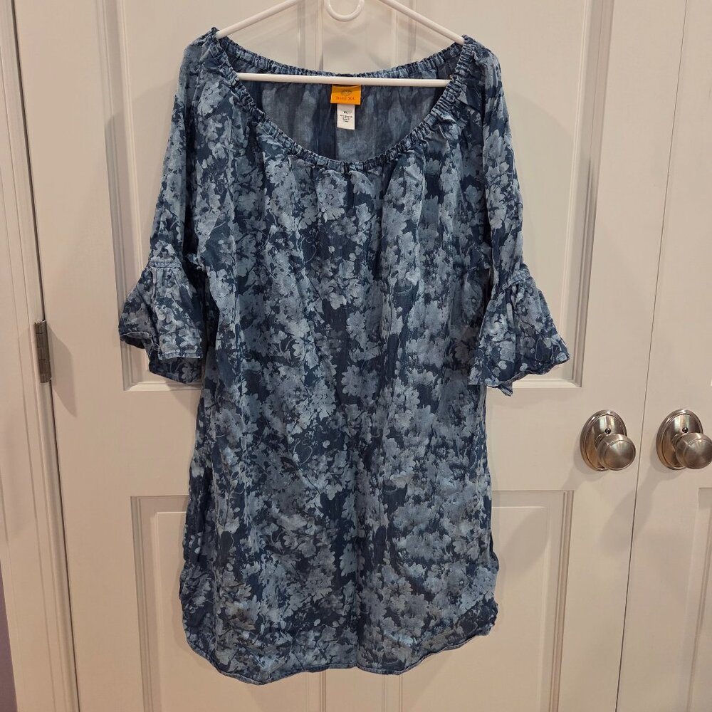 Chambray Bell Sleeve Dress